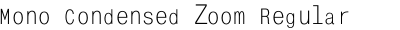 Mono Condensed Zoom Regular